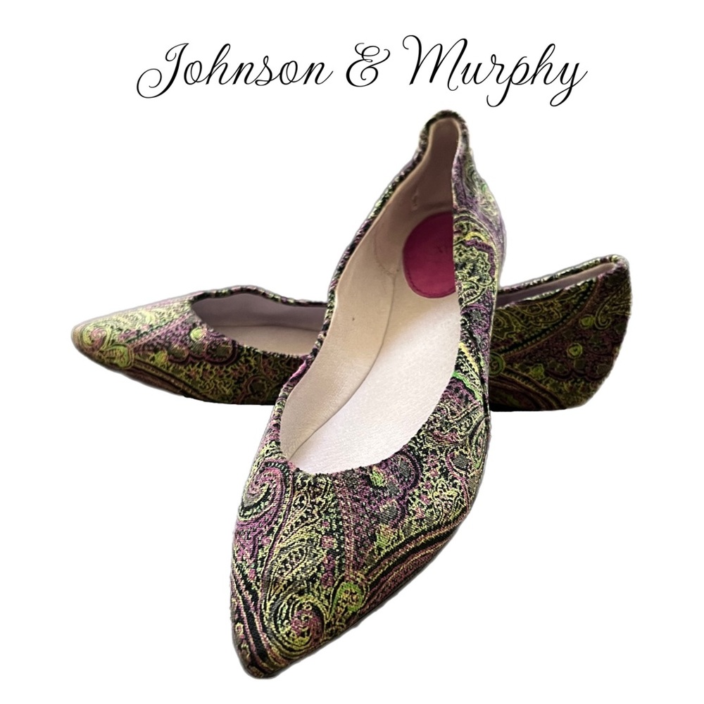 Johnson and Murphy Velvet Pointed Toe Ballet Flats